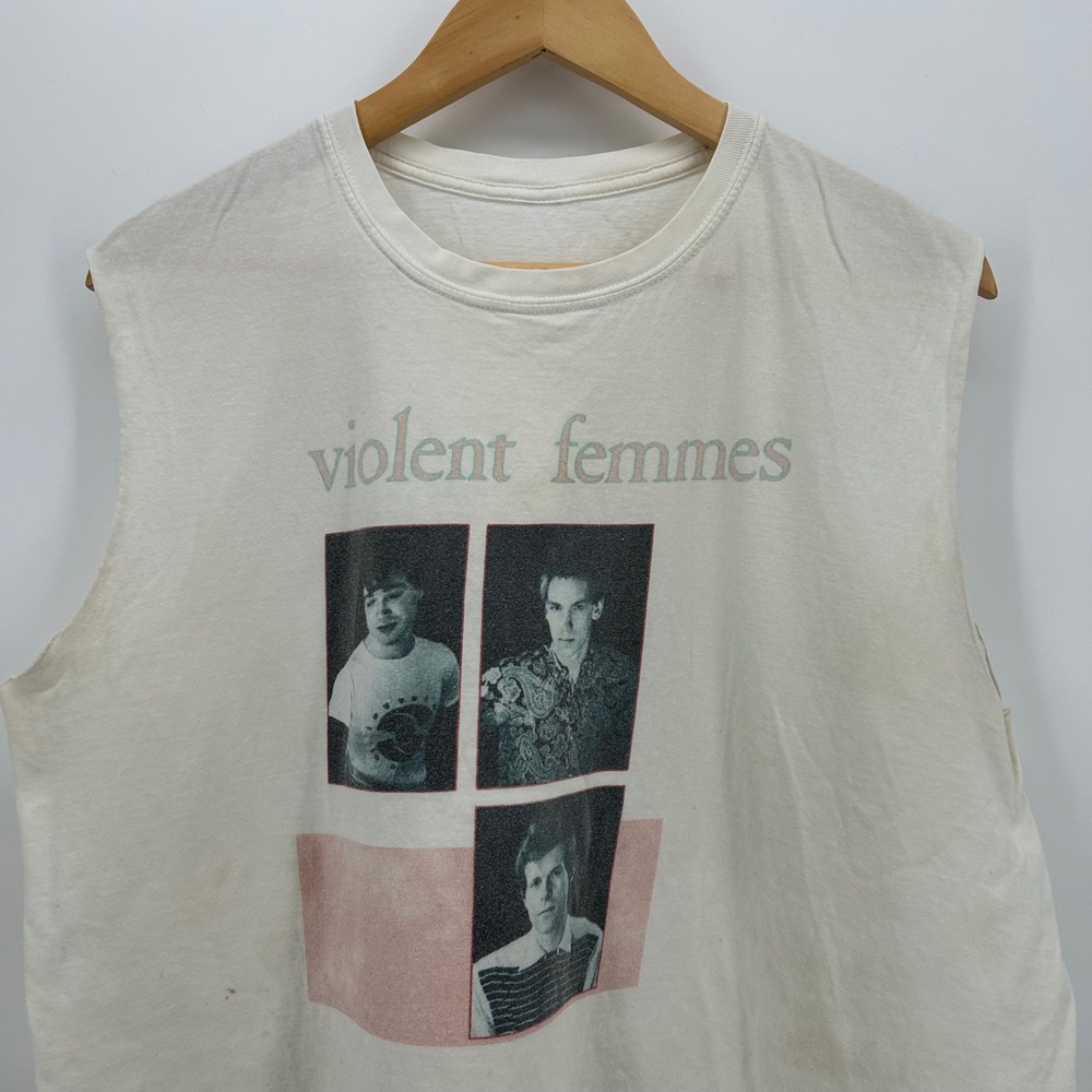 00's Vintage Violent Femmes Graphic Tank Top Cut Off Sleeveless Band Shirt Large